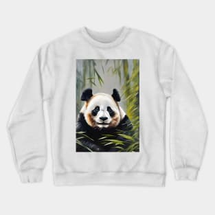 Cute Panda Oil Painting Art Crewneck Sweatshirt